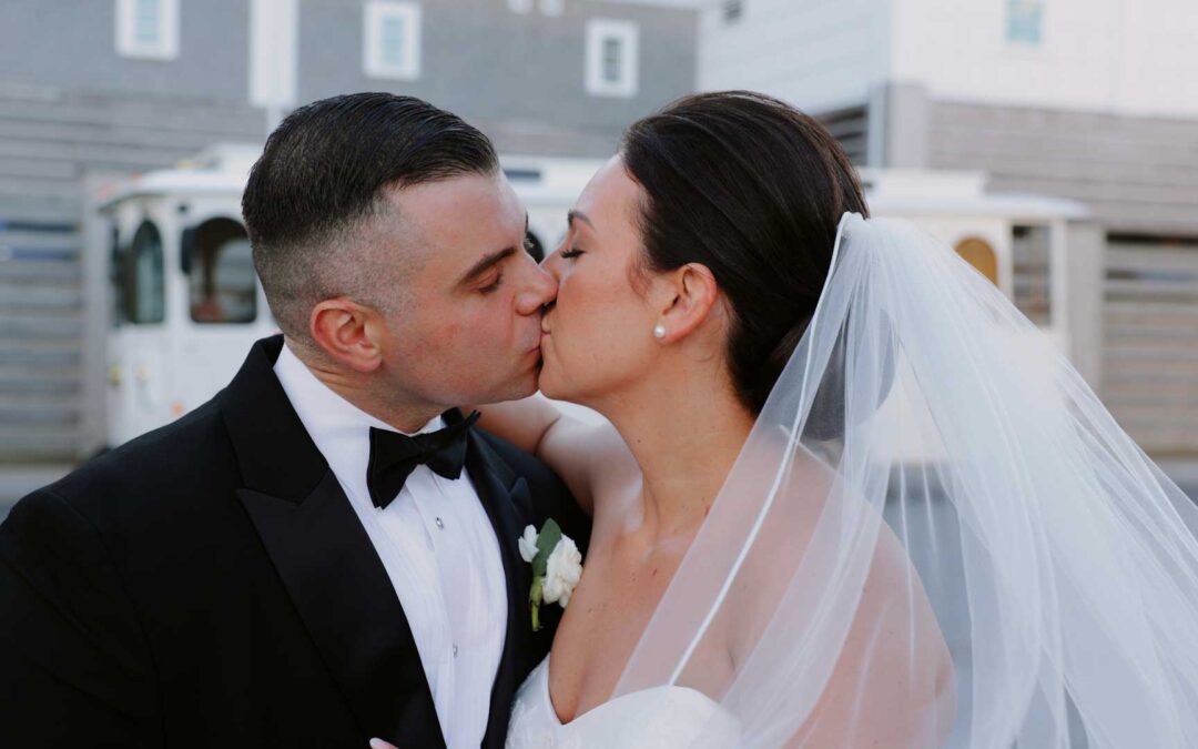 Lauren & Giuseppe’s Elegant Black & White Wedding at Cruiseport Gloucester